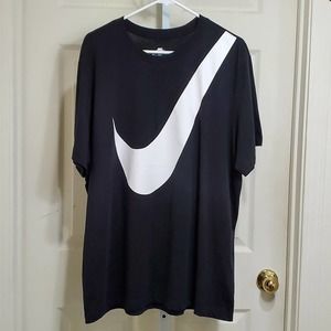 Nike Men's Black White Swoosh Logo T-Shirt sz XL